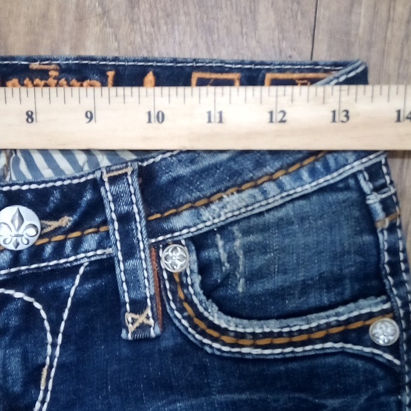 Rock Revival NWOT Women's 26 Skinny Flo Embellished Faux Leather Distressed - Picture 8 of 12